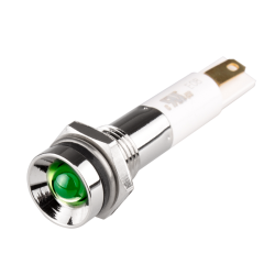 LED Indicator, 8mm Panel hole, Protrusive Head type, Green, 110V AC