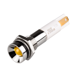 LED Indicator, 8mm Mounting, Protrusive Head type, IP67, Yellow, 110V AC