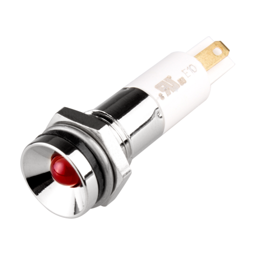 LED Indicator, 10mm Panel hole, Protrusive Head type, Red, 3V DC