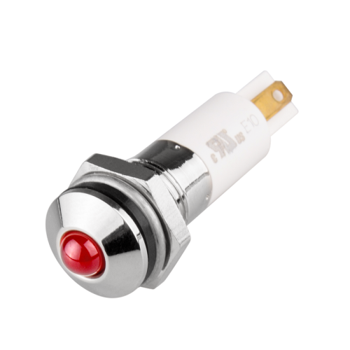 LED Indicator, 10mm Panel hole, Round Head type, Red, 220V AC