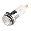 High intensity LED Indicator, 12mm Panel hole, Flat Head type, White, 12V DC