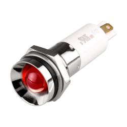 LED Indicator, 12mm Panel hole, Protrusive Head type, Red, 110V AC