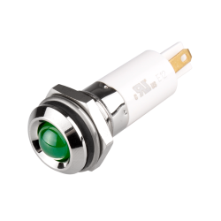 LED Indicator, 12mm Panel hole, Round Head type, Green, 110V AC