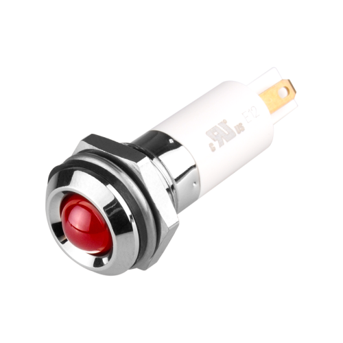 LED Indicator, 12mm Panel hole, Round Head type, Red, 3V DC