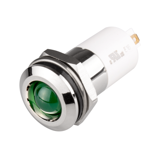 LED Indicator, 16mm Panel hole, Round Head type, Green, 12V DC LED Indicator, 16mm Panel hole, Round Head type, Green, 12V DC