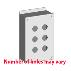 30mm Pushbutton Enclosure, 0.063" carbon steel, 1 hole, H3.50 x W3.25 x D2.75" Gray coating, NEMA 4 & 12 & 13