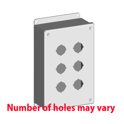 30mm Pushbutton Enclosure, 0.063" carbon steel, 1 hole, H3.50 x W3.25 x D2.75" Gray coating, NEMA 4 & 12 & 13