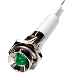 LED Indicator, 6mm Panel hole, Protrusive Head type, Green, 03V DC LED Indicator, 6mm Panel hole, Protrusive Head type, Green, 03V DC
