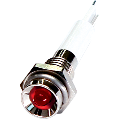 LED Indicator, 6mm Panel hole, Protrusive Head type, Red, 03V DC