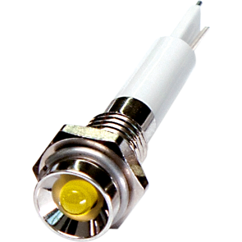 LED Indicator, 6mm Panel hole, Protrusive Head type, Yellow, 03V DC LED Indicator, 6mm Panel hole, Protrusive Head type, Yellow, 03V DC