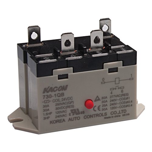 Electro Mechanical Power Relay, Panel mount & Quick connector(#250), 30A SPST NO, 220VAC coil input