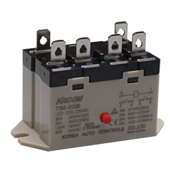 Electro Mechanical Power Relay, Panel mount & quick connector(#250), 25A DPST NO, 110VAC coil input