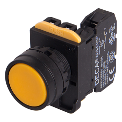 22mm Momentary pushbutton switch, 1NO, Yellow 22mm Momentary pushbutton switch, 1NO, Yellow