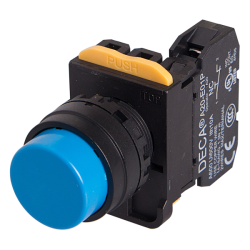 22mm Momentary pushbutton switch, Extended head, 1NC, Blue 22mm Momentary pushbutton switch, Extended head, 1NC, Blue
