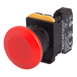 22mm Momentary pushbutton switch, Mushroom head, 1NC, Red 22mm Momentary pushbutton switch, Mushroom head, 1NC, Red