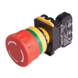 22mm Emergency stop switch, 1NC, Red