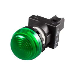 22mm LED Pilot lamp, Dome type, 110V AC/DC, Green Lens
