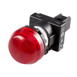22mm LED Pilot lamp, Dome type, 110V AC/DC, Red Lens