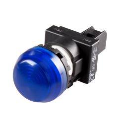 22mm LED Pilot lamp, Dome type, 110V AC/DC, Blue Lens
