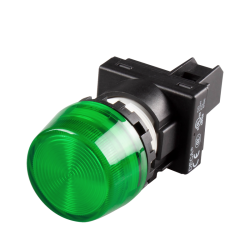 22mm LED Pilot lamp, Extended type, 110V AC/DC, Green Lens