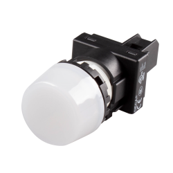22mm LED Pilot lamp, Extended type, 110V AC/DC, White Lens