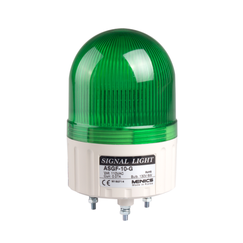 Light, Strobe, 86mm, Stud Mount, Green Dome Lens, 110 VAC