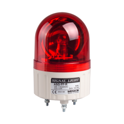 Beacon rotating light, 86mm red lens, 80dB sound, Stud mount, Incandescent bulb, 110/220V AC 8W