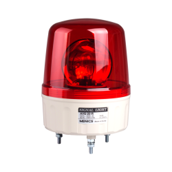 Beacon rotating light, 135mm red lens, 80dB sound, Stud mount, Incandescent bulb, 110V AC 25W