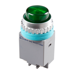 LED Pilot Lamp, 30mm Panel hole, IP65, Dome head, Green, 110VAC