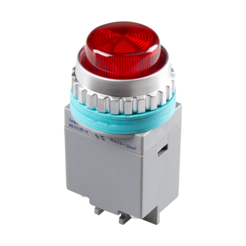 LED Pilot Lamp, 30mm Panel hole, IP65, Dome head, Red, 110VAC