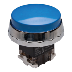 30mm Momentary Push button, 65mm Extended head, IP65, 1NO 1NC, Blue