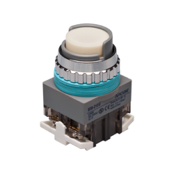 30mm Momentary Push button, Half Guard head, IP63, 1NO 1NC, White
