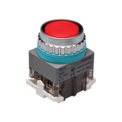 30mm Momentary Push button, Round head, IP63, 1NO 1NC, Red