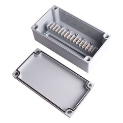 Terminal box, 15pins flat type, ABS material, Grayish Blue Color, 3.94 x 7.28 x 2.76" size, IP67 [Old# BC-AB-15P, BC-AGB-15P]