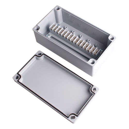 Terminal box, 15pins flat type, ABS material, Grayish Blue Color, 3.94 x 7.28 x 2.76" size, IP67 [Old# BC-AB-15P, BC-AGB-15P]