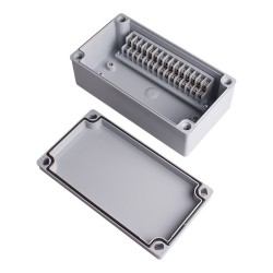 Terminal box, 15pins stair type, ABS material, Grayish Blue Color, 3.94 x 7.28 x 2.76" size, IP67 [Old# BC-AB-15PT, BC-AGB-15PT]