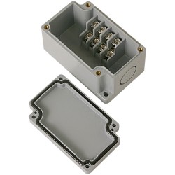 Terminal box, 4pins stair type, 2 x 21mm Knockouts, ABS material, Grayish Blue Color, 1.97 x 3.23 x 1.69" size, IP67 [Old# BC-AB-4PH, BC-AGB-4PH]