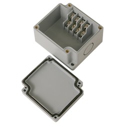 Terminal box, 4pins stair type, 2 x 21mm Knockouts, ABS material, Grayish Blue Color, 2.56 x 2.91 x 1.69" size, IP67 [Old# BC-AB-4PT, BC-AGB-4PT]