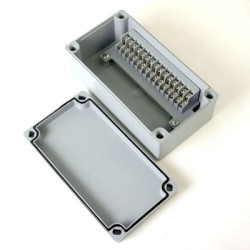 Terminal box, 15 pins, Stair type, ABS material, Gray Color, 3.94" x 7.28" x 2.76"