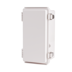 Plastic Enclosure, ABS, Gray color, P type for molded hinge & stainless steel latch, W4.33 x L8.27 x D3.94" size, IP67