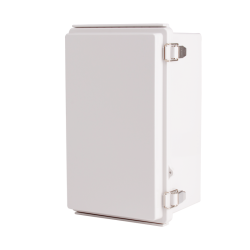 Plastic Enclosure, ABS, Gray color, P type for molded hinge & stainless steel latch, W6.30 x L10.24 x D5.12" size, IP67