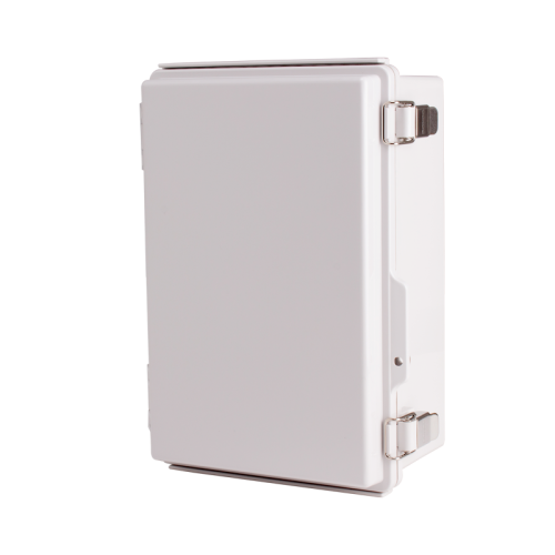 Plastic Enclosure, ABS, Gray color, P type for molded hinge & stainless steel latch, W7.87 x L11.81 x D5.12" size, IP67 Plastic Enclosure, ABS, Gray color, P type for molded hinge & stainless steel latch, W7.87 x L11.81 x D5.12" size, IP67