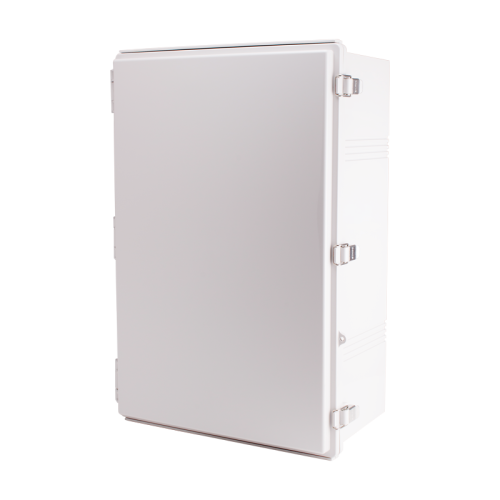 Plastic Enclosure, ABS, Gray color, P type for molded hinge & stainless steel latch, W15.75 x L23.62 x D9.06" size, IP67
