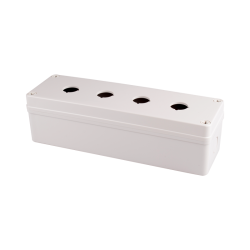 Switch Box, Ø22mm 4 switch holes, W80 x L250 x H70mm, Lift-Off Screw Cover, ABS Gray