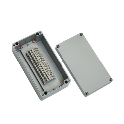 Aluminum terminal box, 30pins 2 line stair type, 4.72 x 8.66 x 3.15" size, IP67