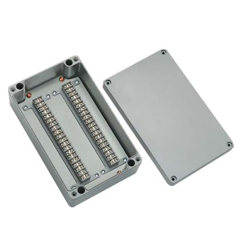 Aluminum terminal box, 40 pins 2 Line Flat type, 6.30x 10.24x3.54" size, IP67