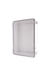 Plastic Enclosure, ABS gray body & PC clear cover, P type for molded hinge & stainless steel latch, W11.81 x L15.75 x D4.72" size, IP67