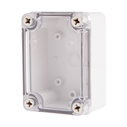 Plastic Enclosure, ABS gray body & PC clear cover, S type for Lift-off screw cover, W2.95 x L4.13 x D2.17" size, IP67