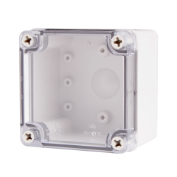 Plastic Enclosure, ABS gray body & PC clear cover, S type for Lift-off screw cover, W3.94 x L3.94 x D2.95' size, IP67