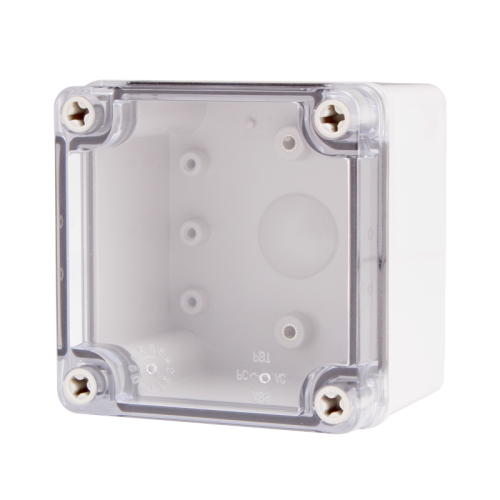 Plastic Enclosure, ABS gray body & PC clear cover, S type for Lift-off screw cover, W3.94 x L3.94 x D2.95' size, IP67